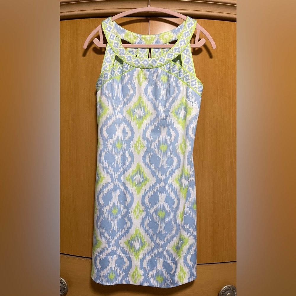 Gretchen Scott white, blue and green Garden Sundress Size Medium